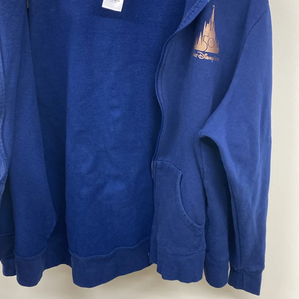Disney World Blue Hoodie 50th Anniversary Sweatshirt Hoodie Zipper 3X Un… - Picture 12 of 14